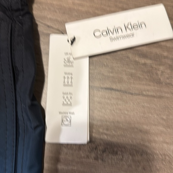 NWT Calvin Klein men’s swim trunks Black and Blue Swim Shorts size M new‎ - Picture 7 of 9
